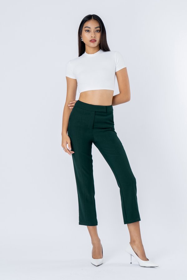 Petite Tailored Pants in Emerald