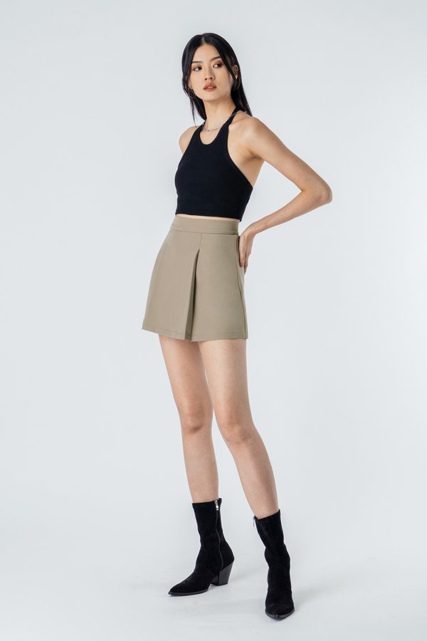 Fold Over Skirt in Khaki