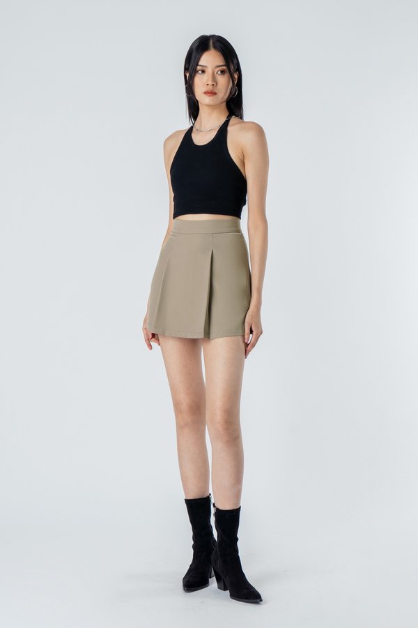Fold Over Skirt in Khaki