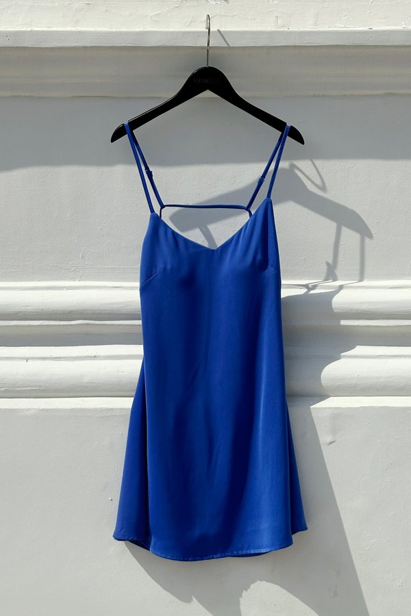 Cabled Dress in Cobalt Blue