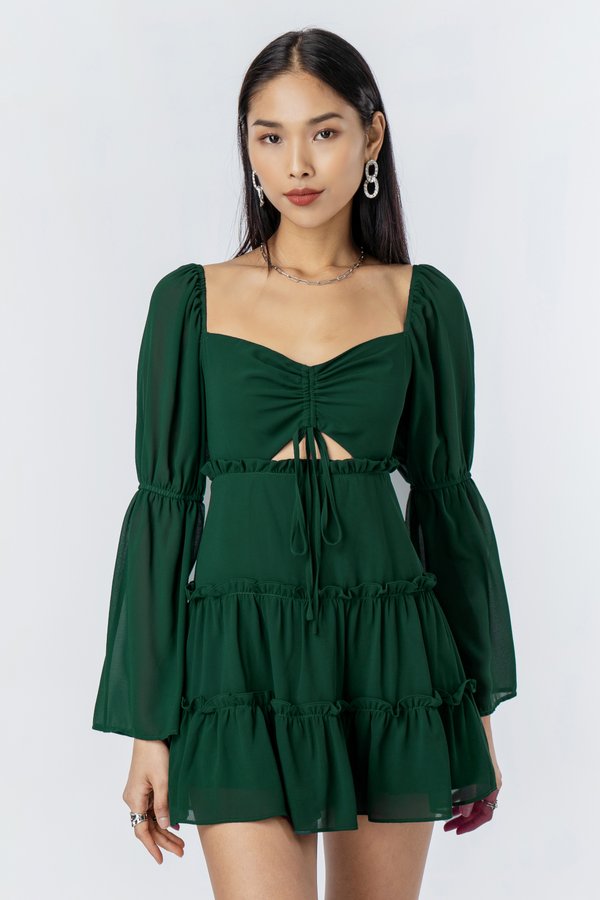 Angelic Dress in Emerald Green