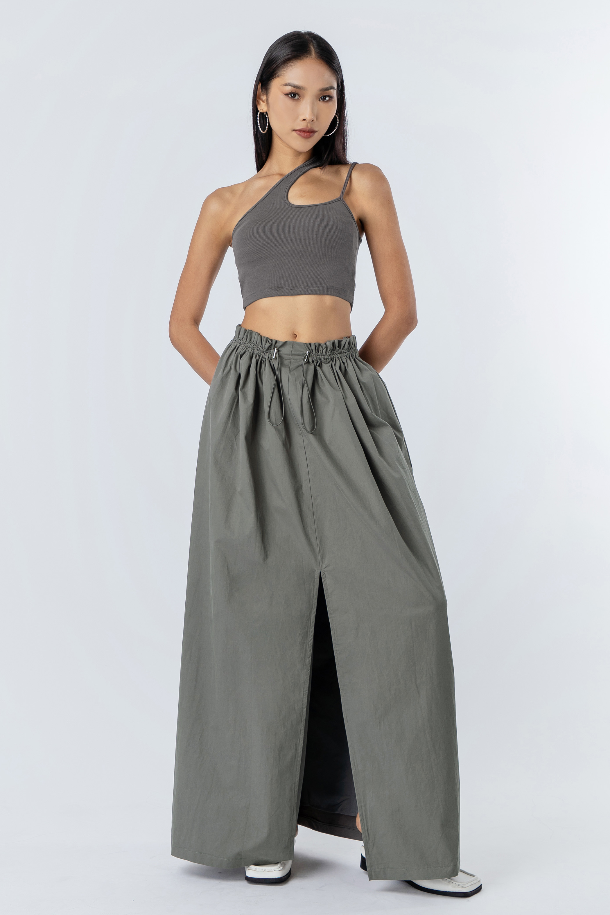 Parachute Skirt in Light Grey | Young Hungry Free