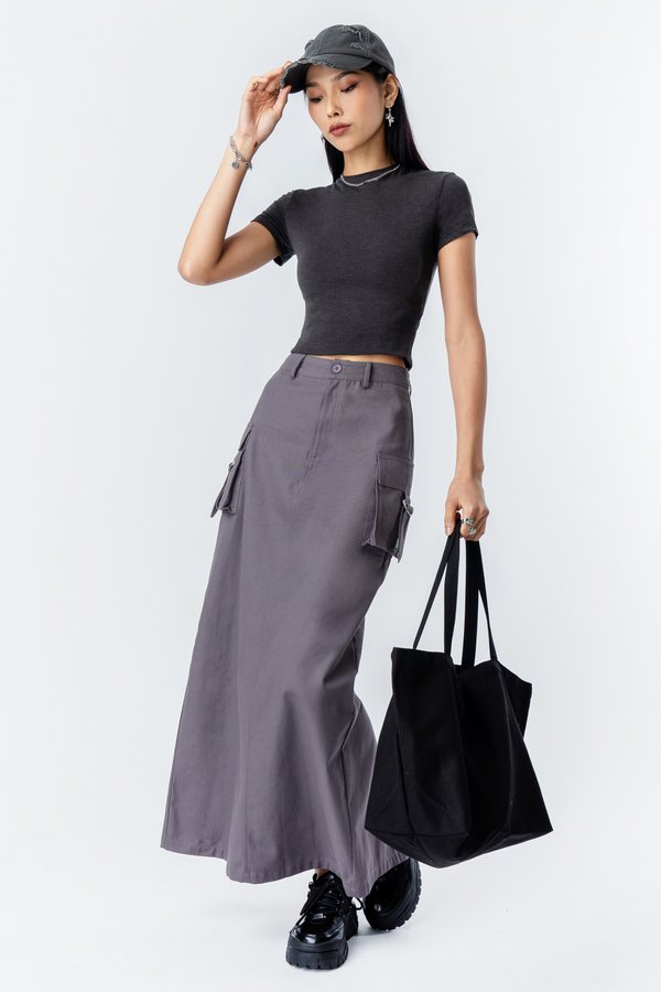 Tempered Skirt in Mauve Grey