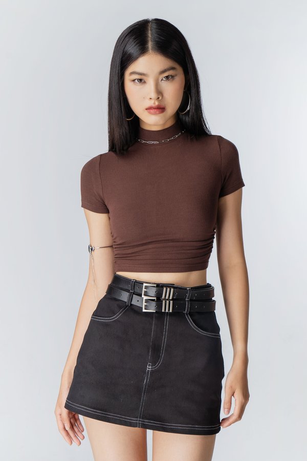 Belted Out Skirt in Black