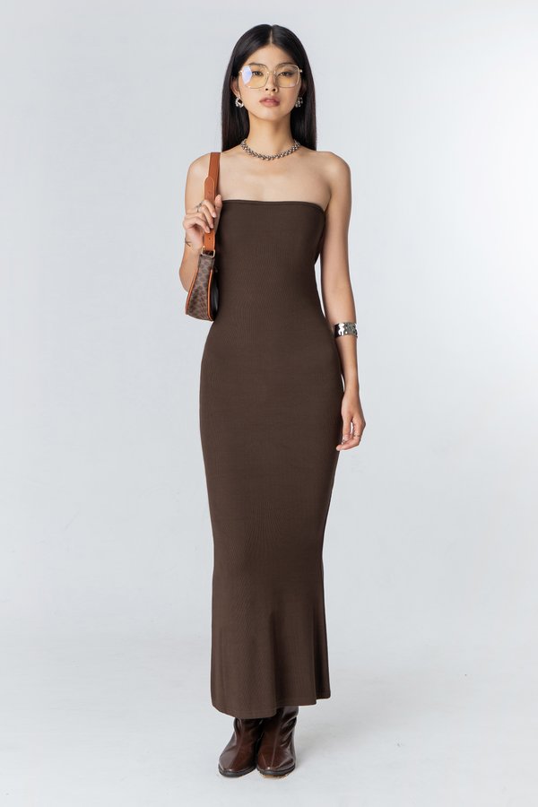 Thirst Quencher Dress in Brown