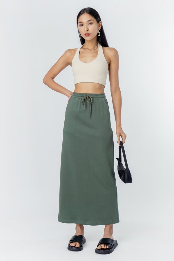 All Week Skirt in Dark Jade Green