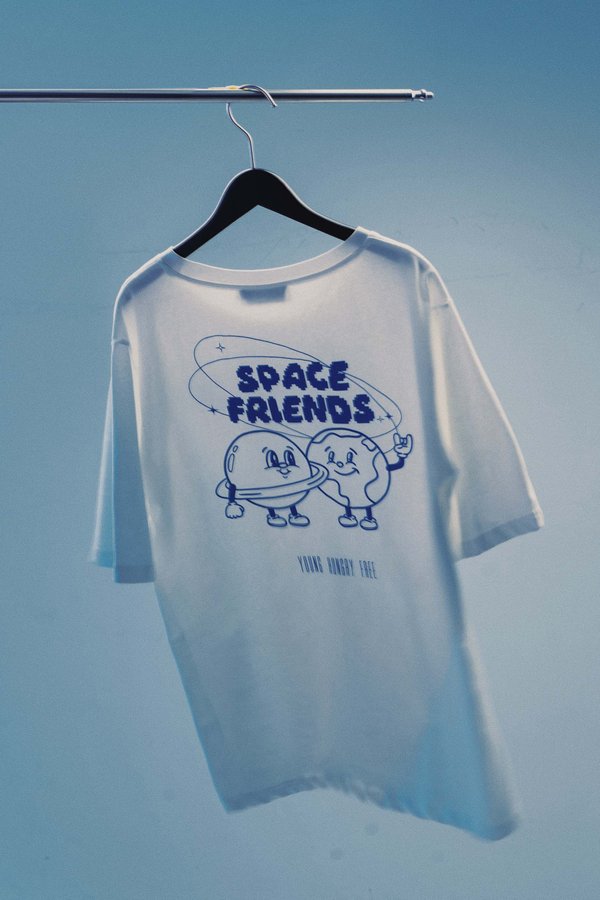 Space Friends Tee in White