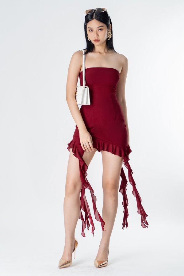 Waves Dress in Red