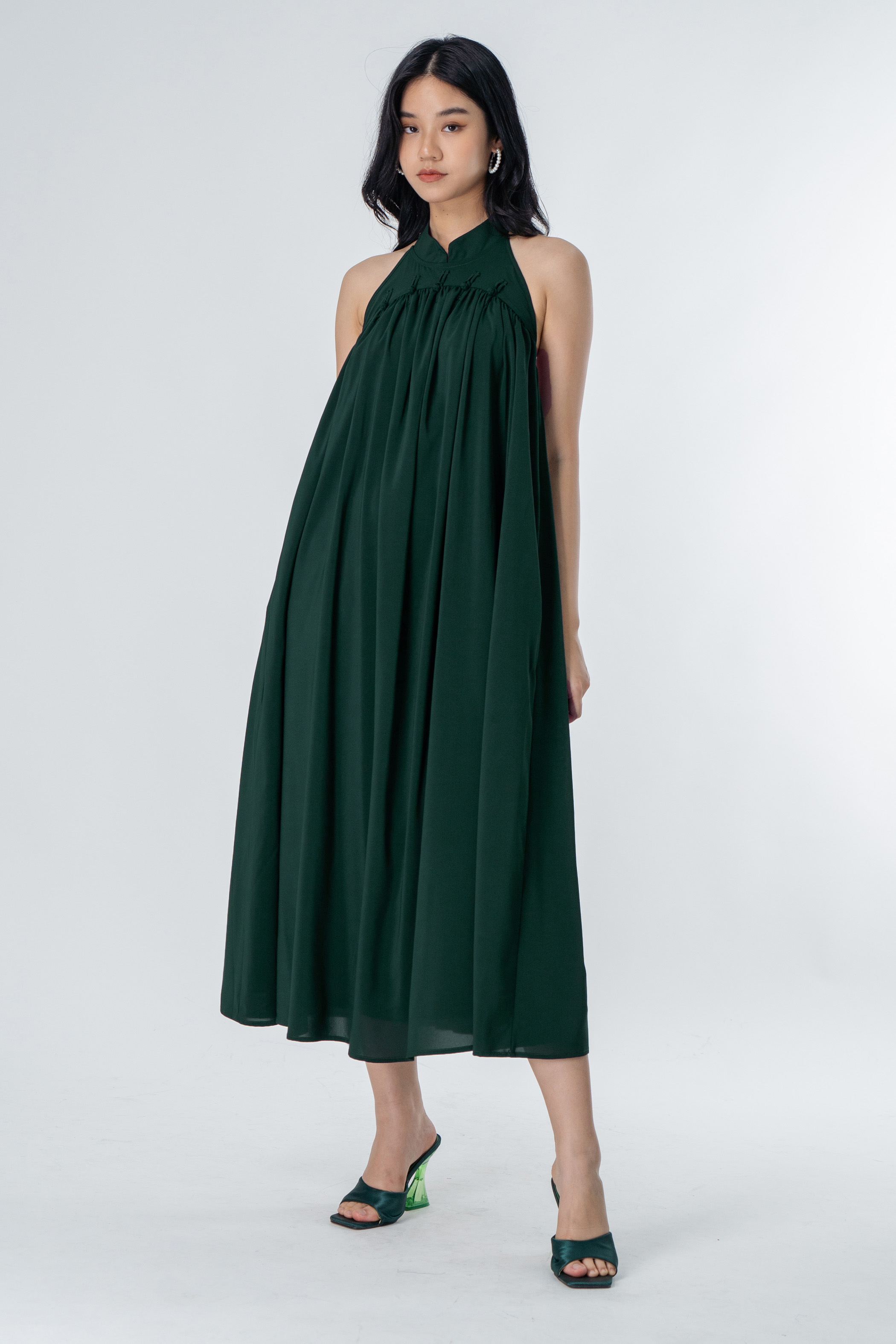 Wave Length Dress in Emerald | Young Hungry Free