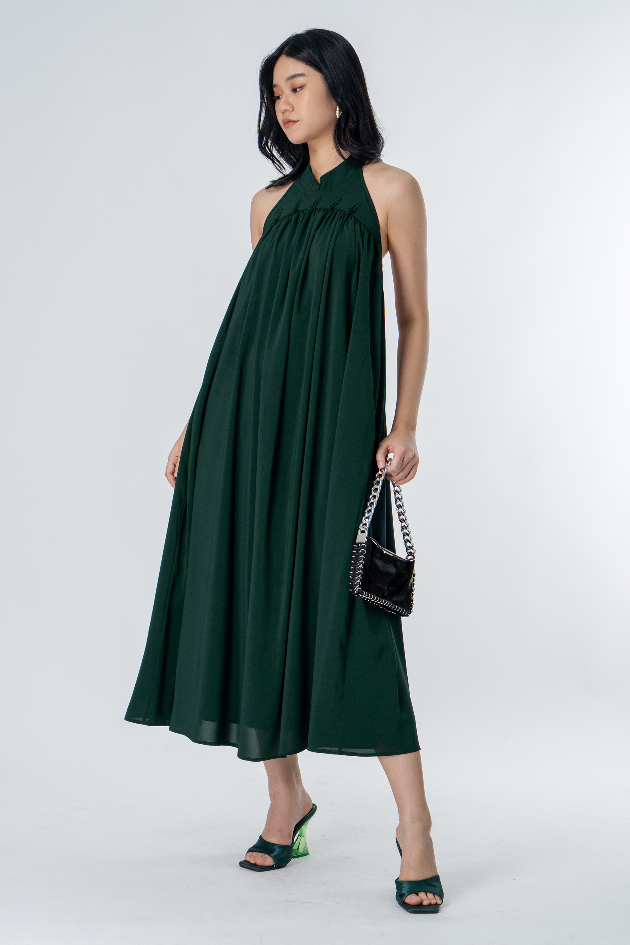 Wave Length Dress in Emerald | Young Hungry Free
