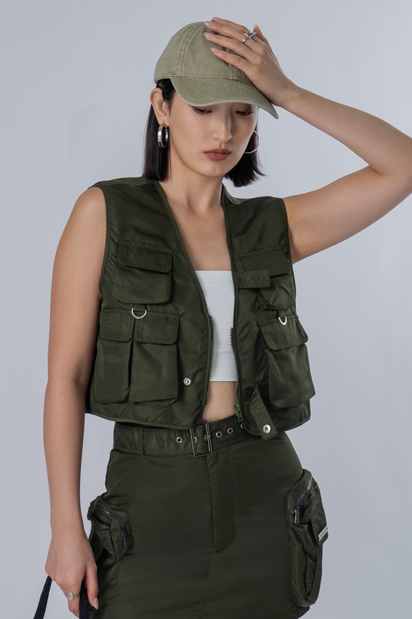 Bag It Vest in Army Green