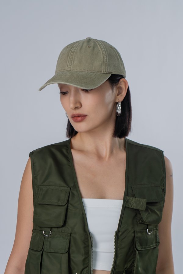 Credentials Cap in Army Green Wash