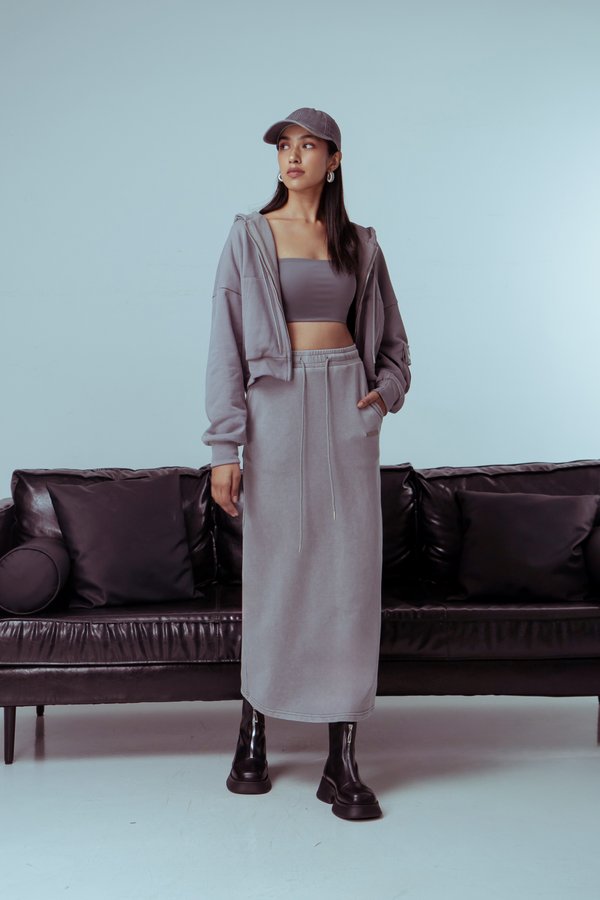 Lax Skirt in Grey Wash
