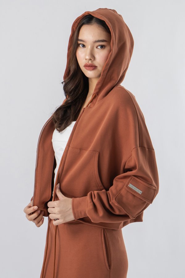 Daily Cropped Hoodie in Copper
