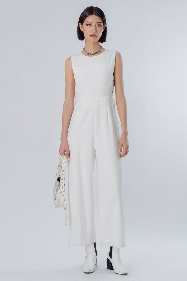 Buckle Up Jumpsuit in White