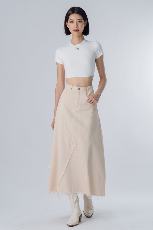 Petite Scrape Skirt in Ecru