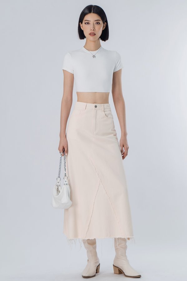 Petite Scrape Skirt in Ecru