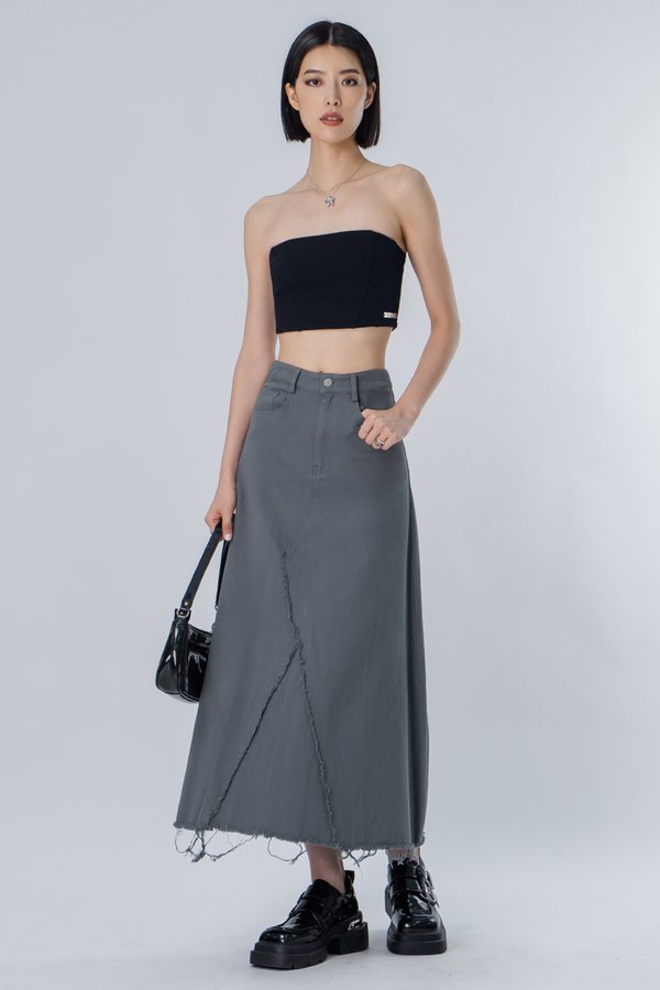 Petite Scrape Skirt in Grey