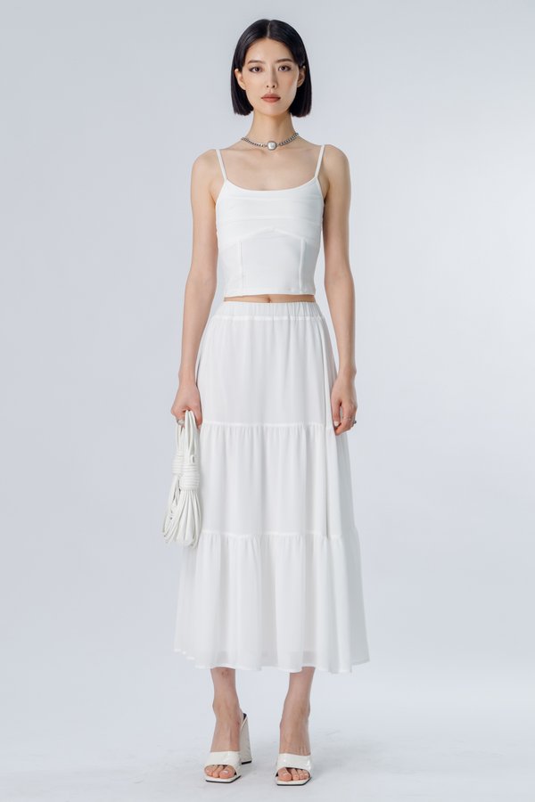 *BACK ORDER* Petite Ply Skirt in White