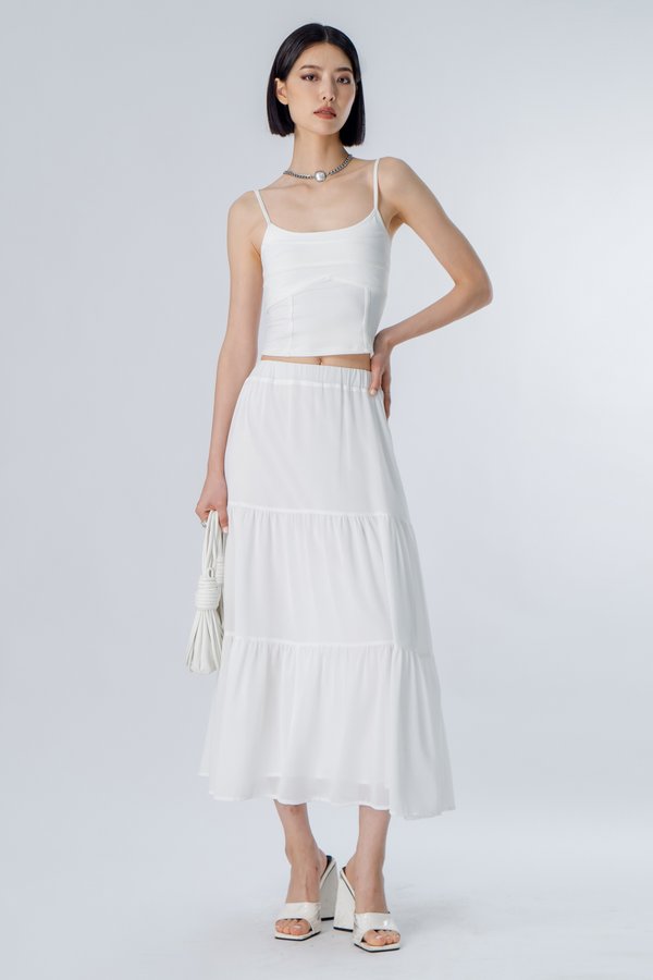 Petite Ply Skirt in White