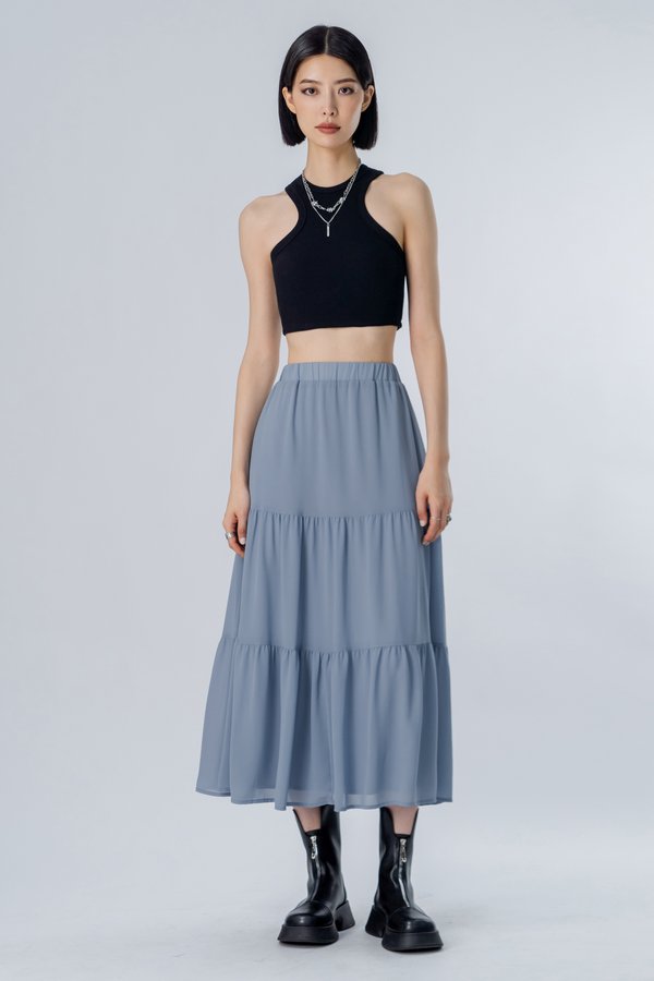 *BACK ORDER* Petite Ply Skirt in Sky Blue