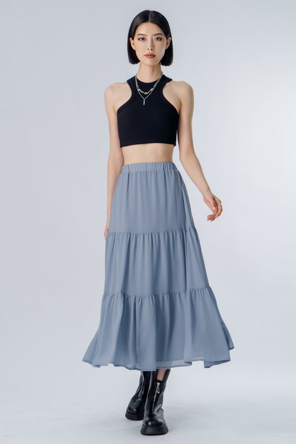 *BACK ORDER* Petite Ply Skirt in Sky Blue