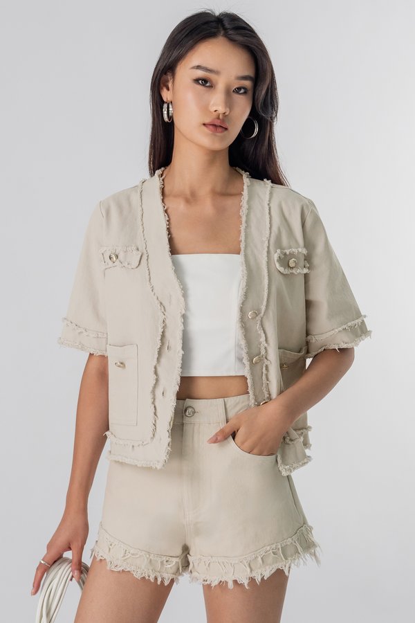 Front Row Jacket in Biscuit Beige