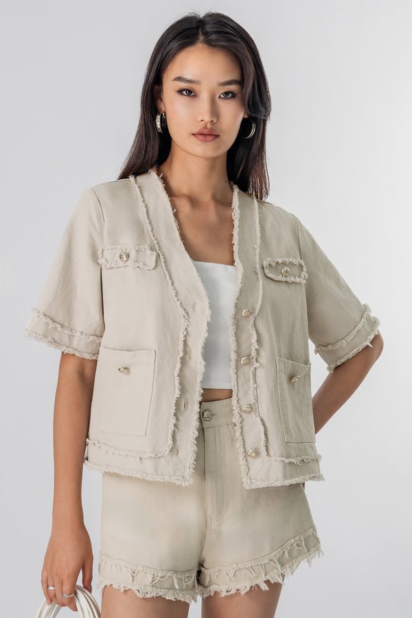 Front Row Jacket in Biscuit Beige