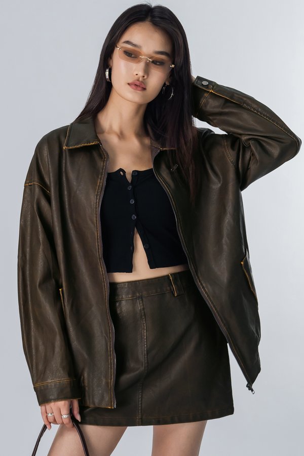 Bond Leather Jacket in Vintage Brown