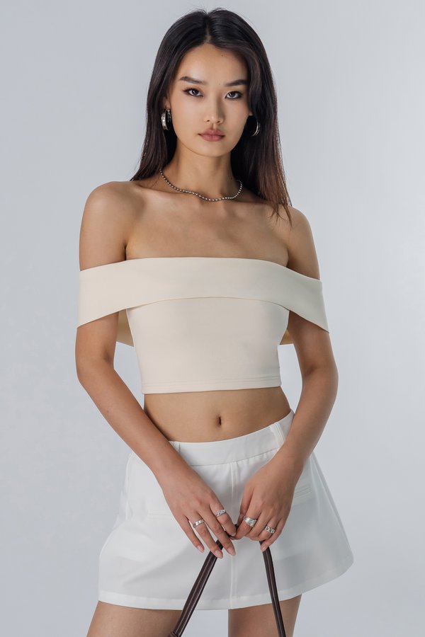 Enfold Top in Beige