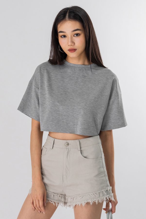 Instinct Top in Jersey Grey