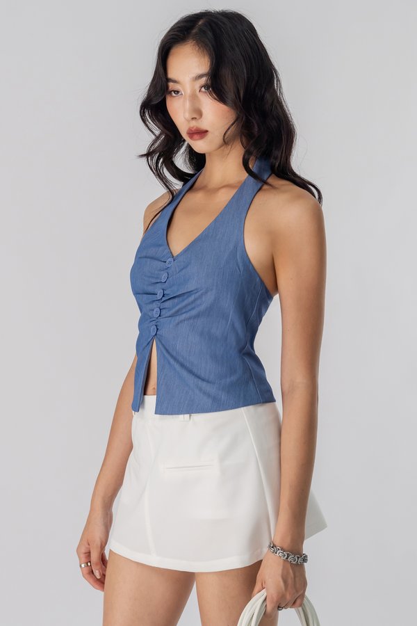 Flute Top in Denim