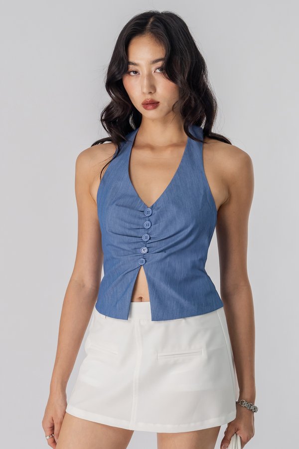 Flute Top in Denim