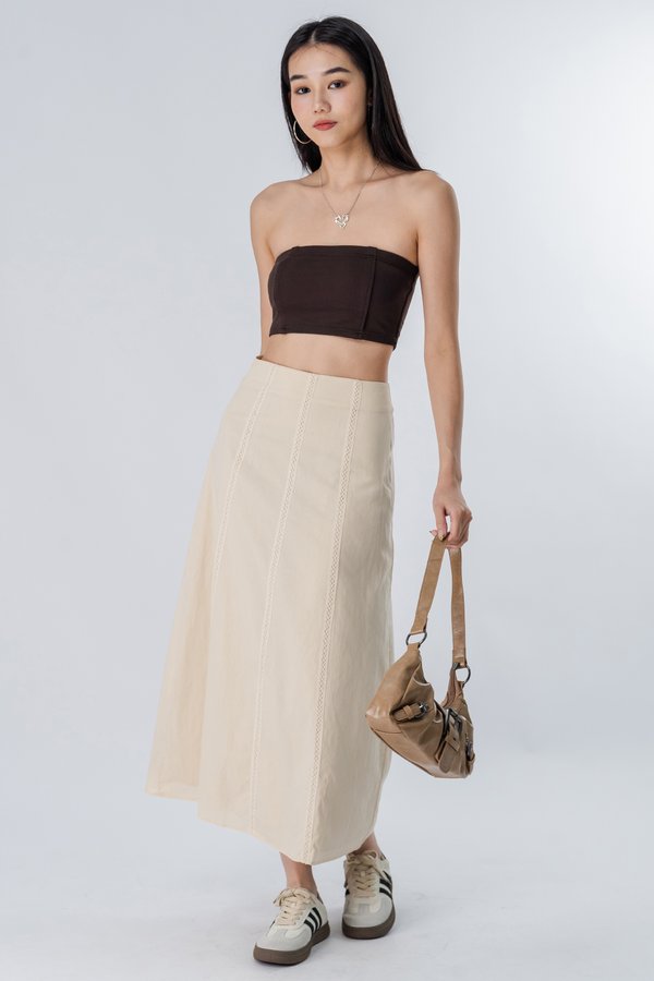 Petite Stake Skirt in Sand Beige