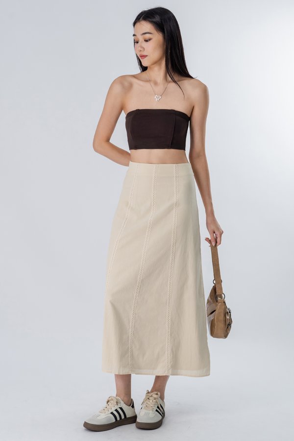 Petite Stake Skirt in Sand Beige