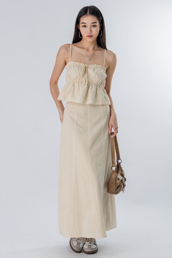 Stake Skirt in Sand Beige