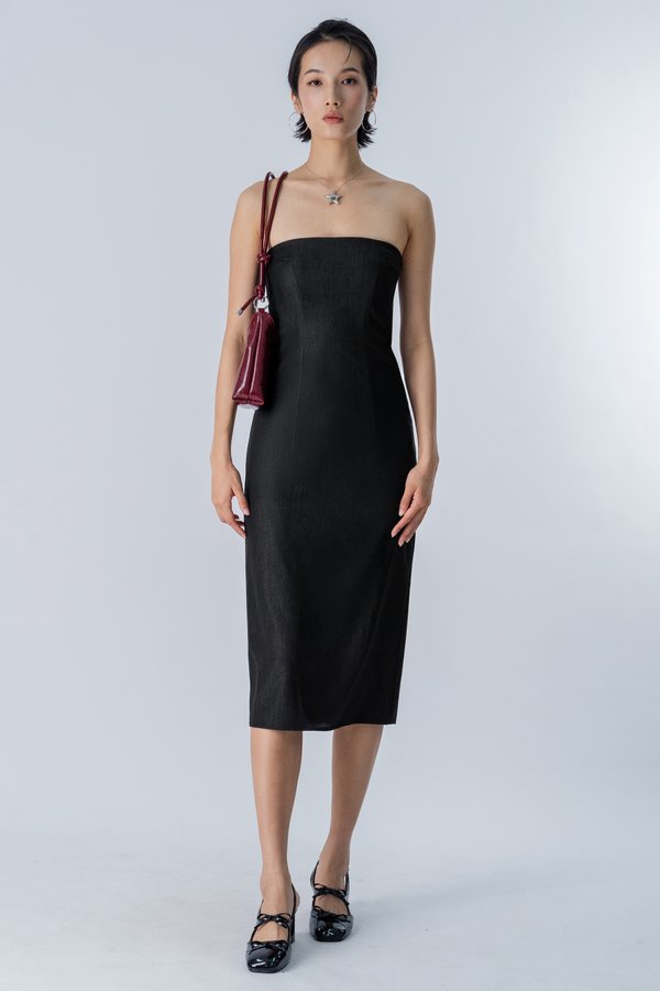 Nod Denim Tube Dress in Black Wash