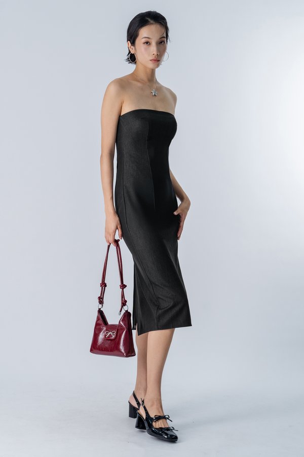 Nod Denim Tube Dress in Black Wash