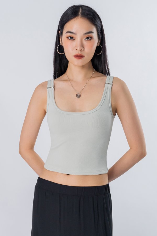 Composition Buckle Basic Top in Concrete Grey