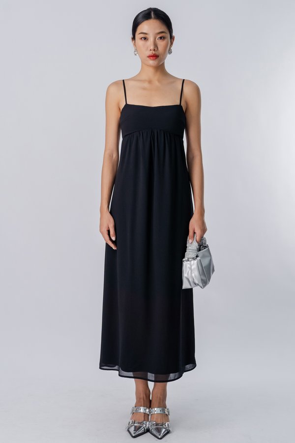 Run Buckle Maxi Dress in Black