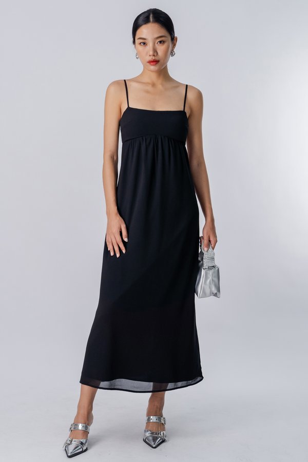 Run Buckle Maxi Dress in Black