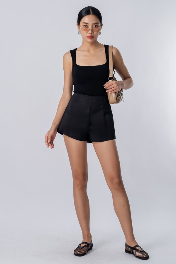 Combo Flare Shorts in Black