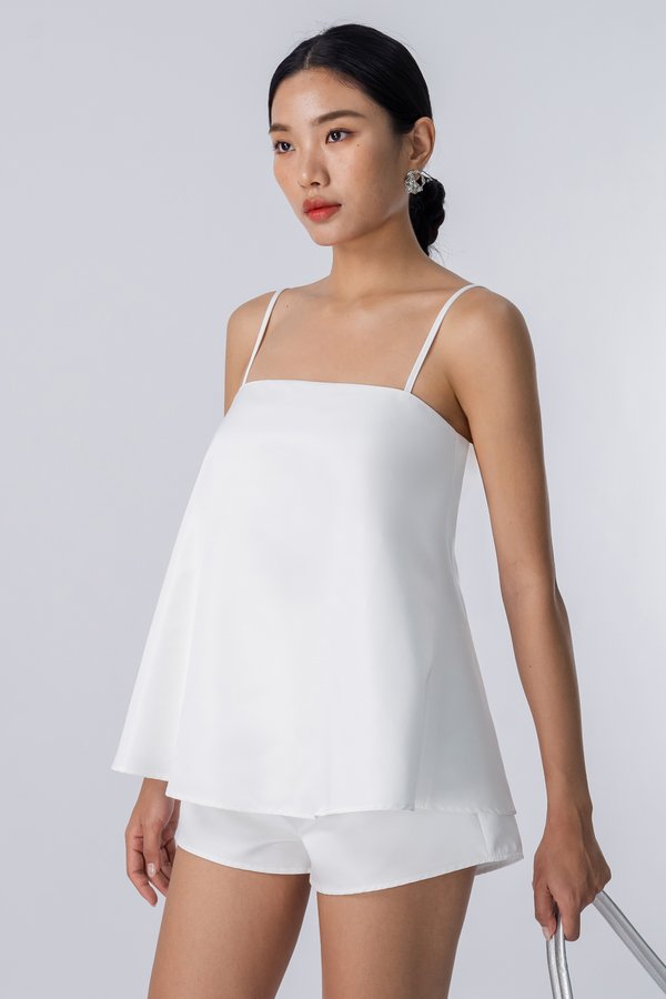 Ensemble Flare Cami Top in White