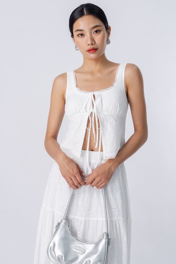 Loophole Top in White