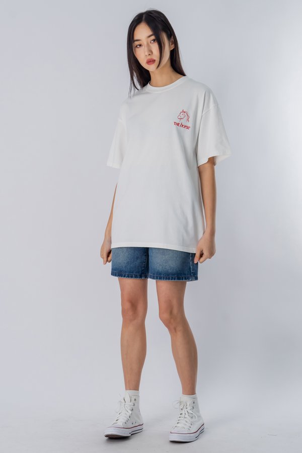 The Horse Tee in White