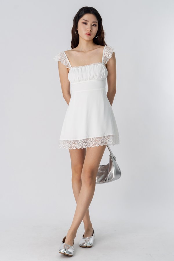 Orphic Lace Dress in White