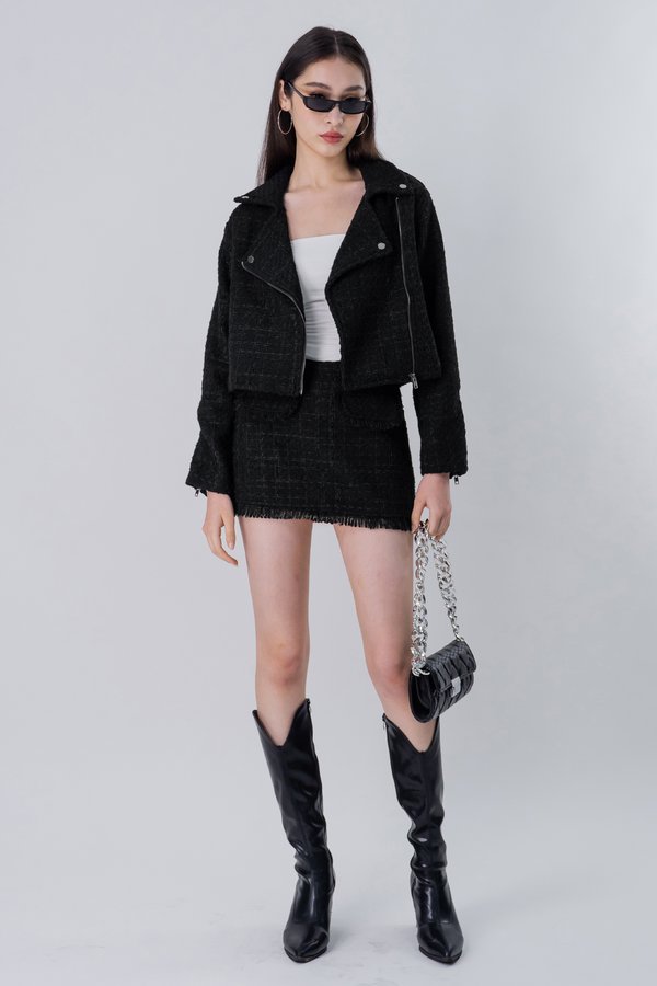 SET: Rebel Tweed Biker Jacket + Guerilla Tweed Raw Hem Skirt