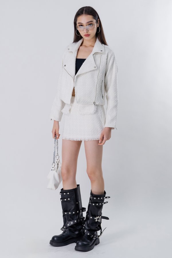 SET: Rebel Tweed Biker Jacket + Guerilla Tweed Raw Hem Skirt