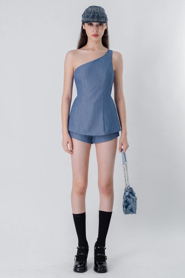 SET: Stun Toga Padded Buckle Top + Knock Out Slant Hem Shorts