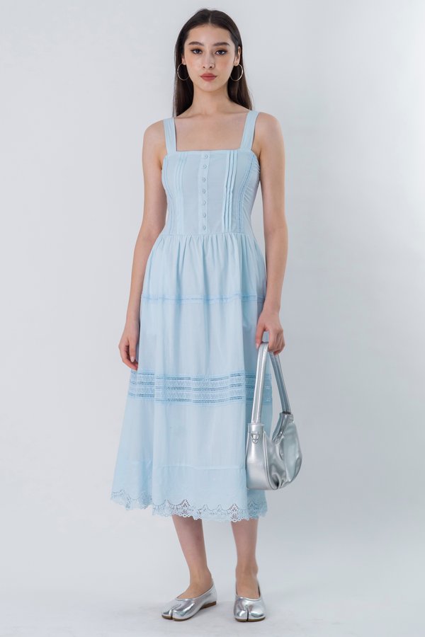 Allure Panel Midaxi Dress in Sky Blue